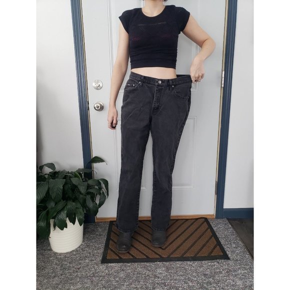 Vintage 90s Riders By Lee Black Mom Jeans - Picture 4 of 5